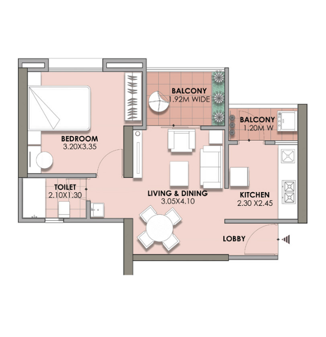 Puranik Abitante Bavdhan 2BHK Plan